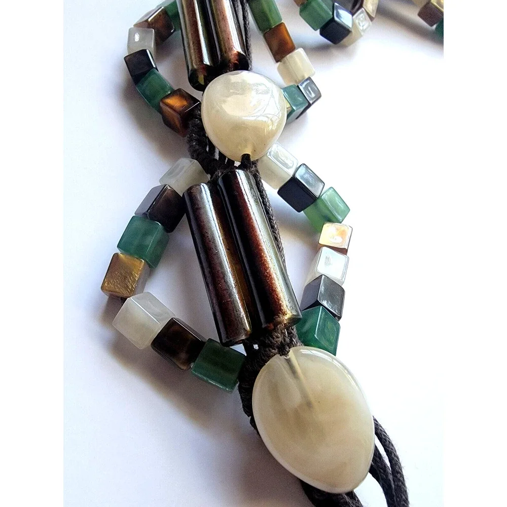 Vintage Boho Beaded Belt Multi Strand Coastal Cowgirl Festival L XL